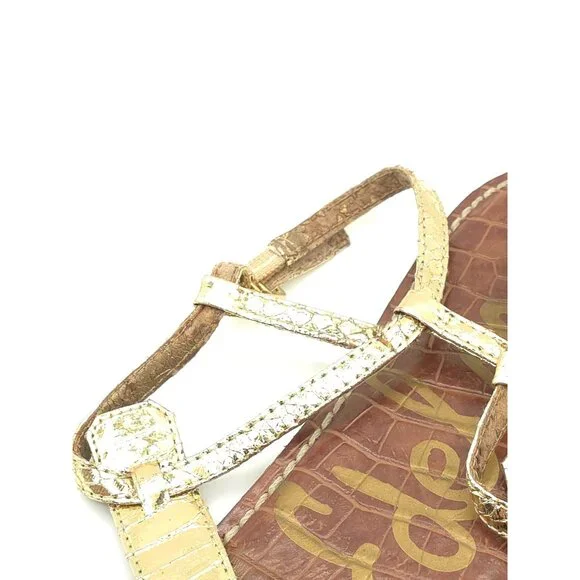 Sam Edelman Women's Leather Thong Sandals Set Of 3 - Black Brown & Gold - Picture 6 of 16